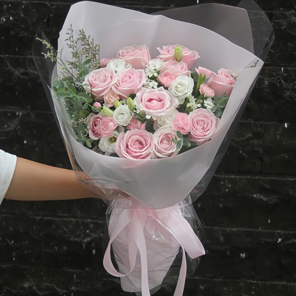 Angel's Heartbeat - Pink Rose Bouquet