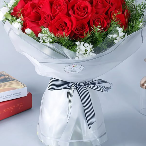 Amazing Time - Red Roses and Dianthus Bouquet Amazing Time - Red Roses and Dianthus Bouquet