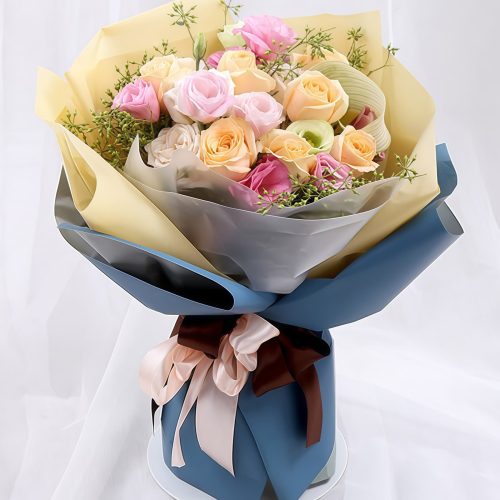 Heart to Heart - Champagne Rose - Pink Gentian