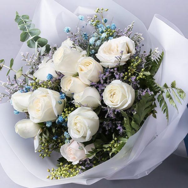 Lichtpunkte der Liebe - Weiße Rosen mit Blauen Sternen Points of Light of Love - White Roses with Blue Stars