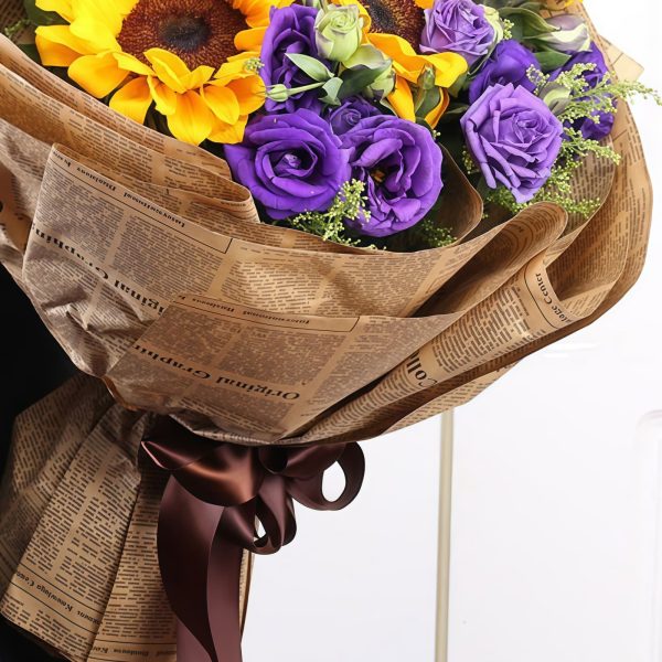 Sunflower Summer - Sunflower and Purple Eustoma Bouquet