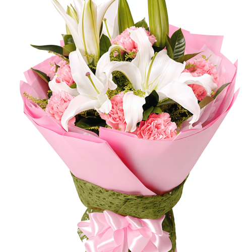 Momen Bahagia - Kerucut Merah Muda - Buket Lily Momen Bahagia - Kerucut Merah Muda - Buket Lily