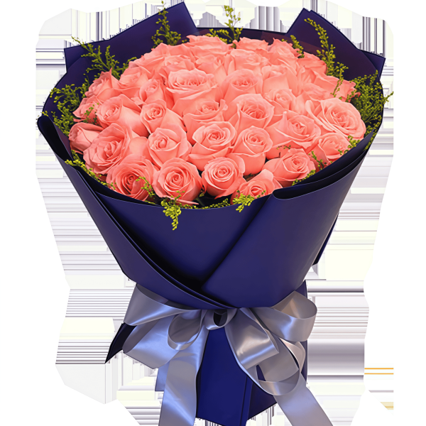 33 Pink Roses - Yellow Orioles