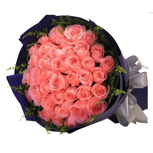 33 Pink Roses - Yellow Orioles