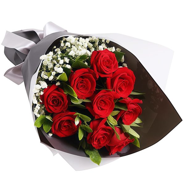 Goddess's Choice - 9 Red Roses Bouquet Goddess's Choice - 9 Red Roses Bouquet