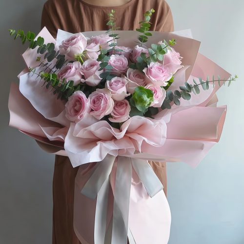 201902061437163250.jpg Sweet Pink - Pink Rose Bouquet