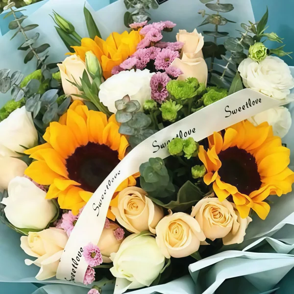 Rayos de Sol - Ramo de Girasoles y Eustomas Warm Sunshine - Sunflower and Eustoma Bouquet