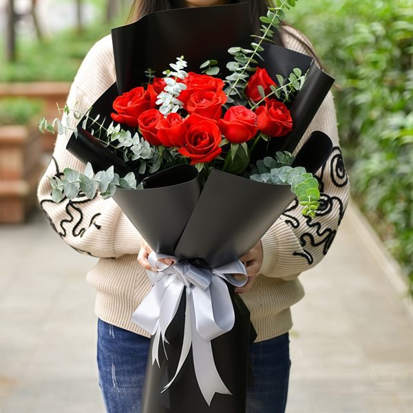 Happiness - 11 red roses bouquet