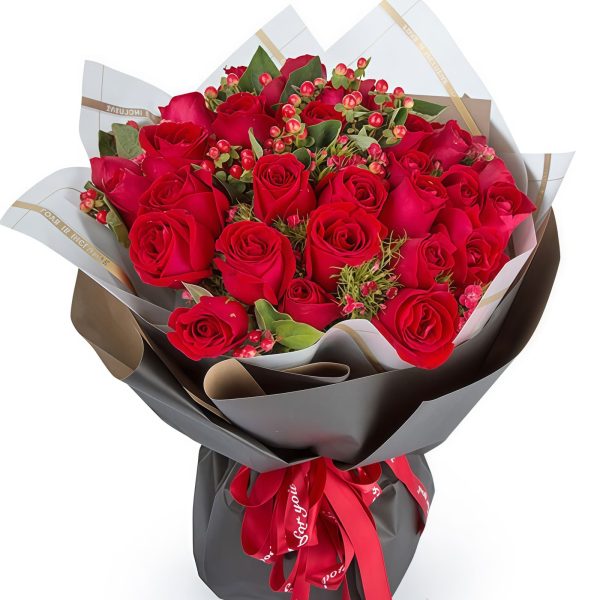Holding hands for - lifetime - 33 Red Roses and Red Bean Bouquet Holding hands for - lifetime - 33 Red Roses and Red Bean Bouquet