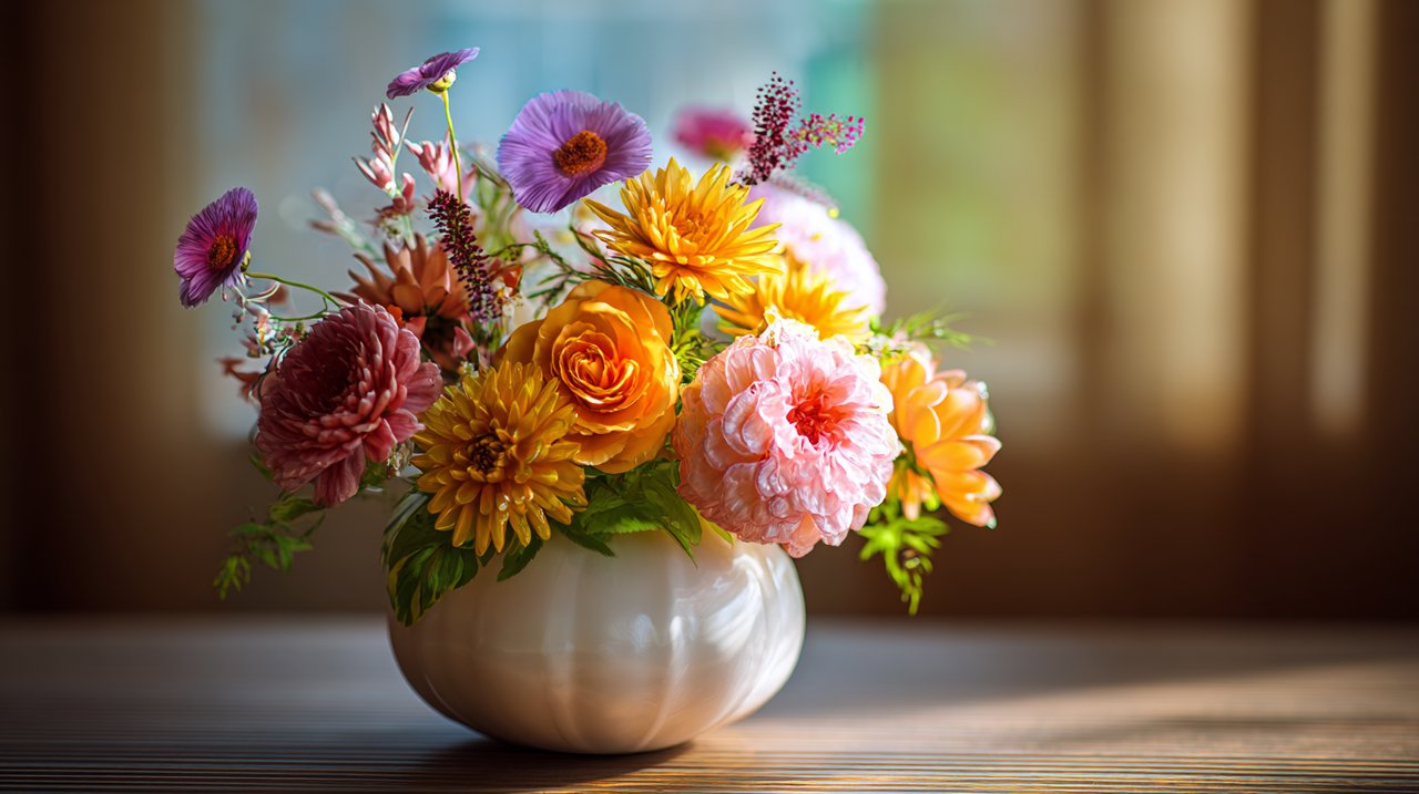A harmonious arrangement of diverse flowers symbolizing Chinese cultural nuances.