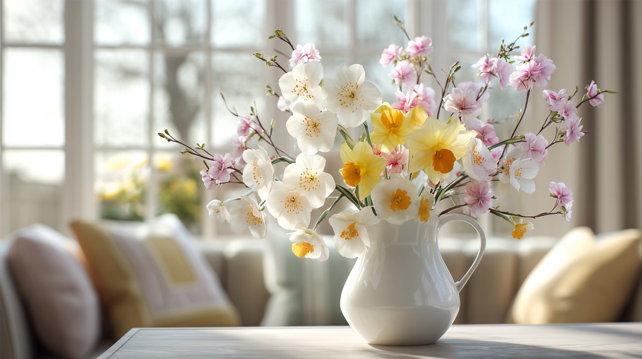 Flowers symbolizing new beginnings for the Spring Festival.