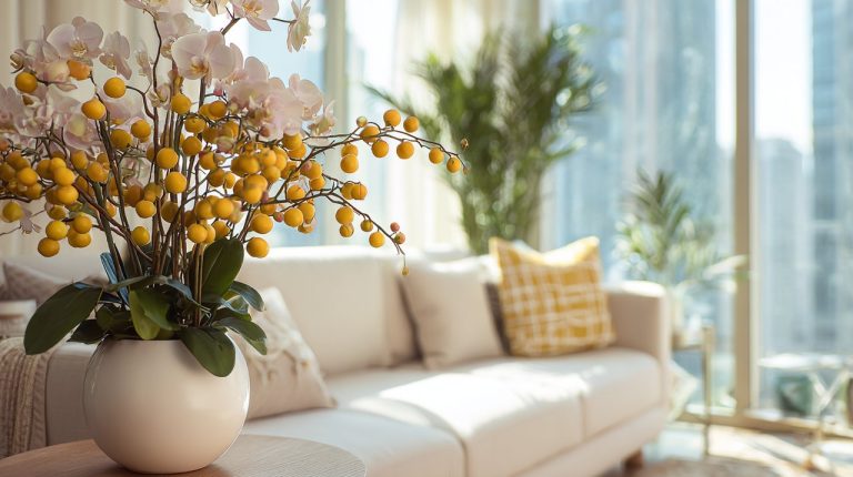 Vibrant Lunar New Year flowers in a modern Shenzhen home.