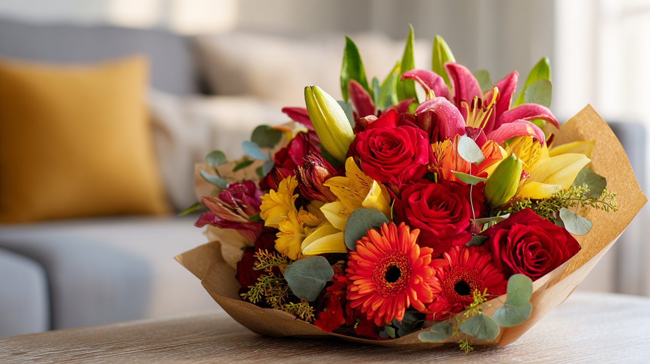 A vibrant bouquet symbolizing heartfelt emotions ready for delivery.
